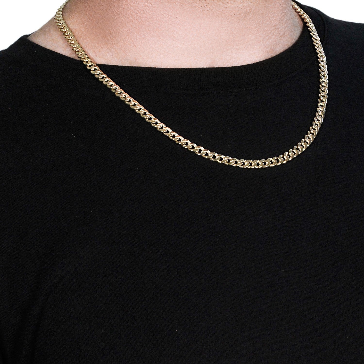 14k Yellow Gold Miami Cuban Semi Solid Chain (5.50 mm)