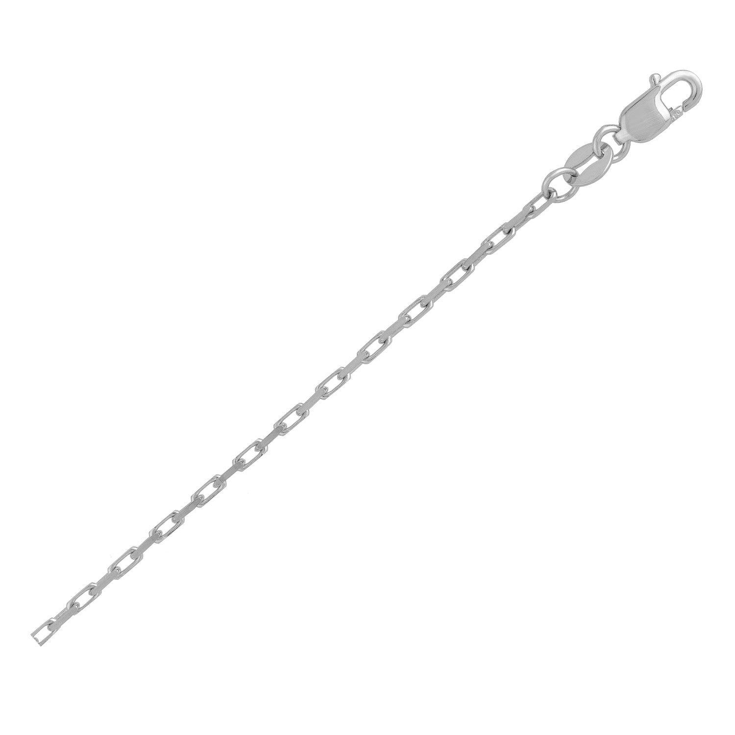 14k White Gold French Cable Chain (1.3 mm)