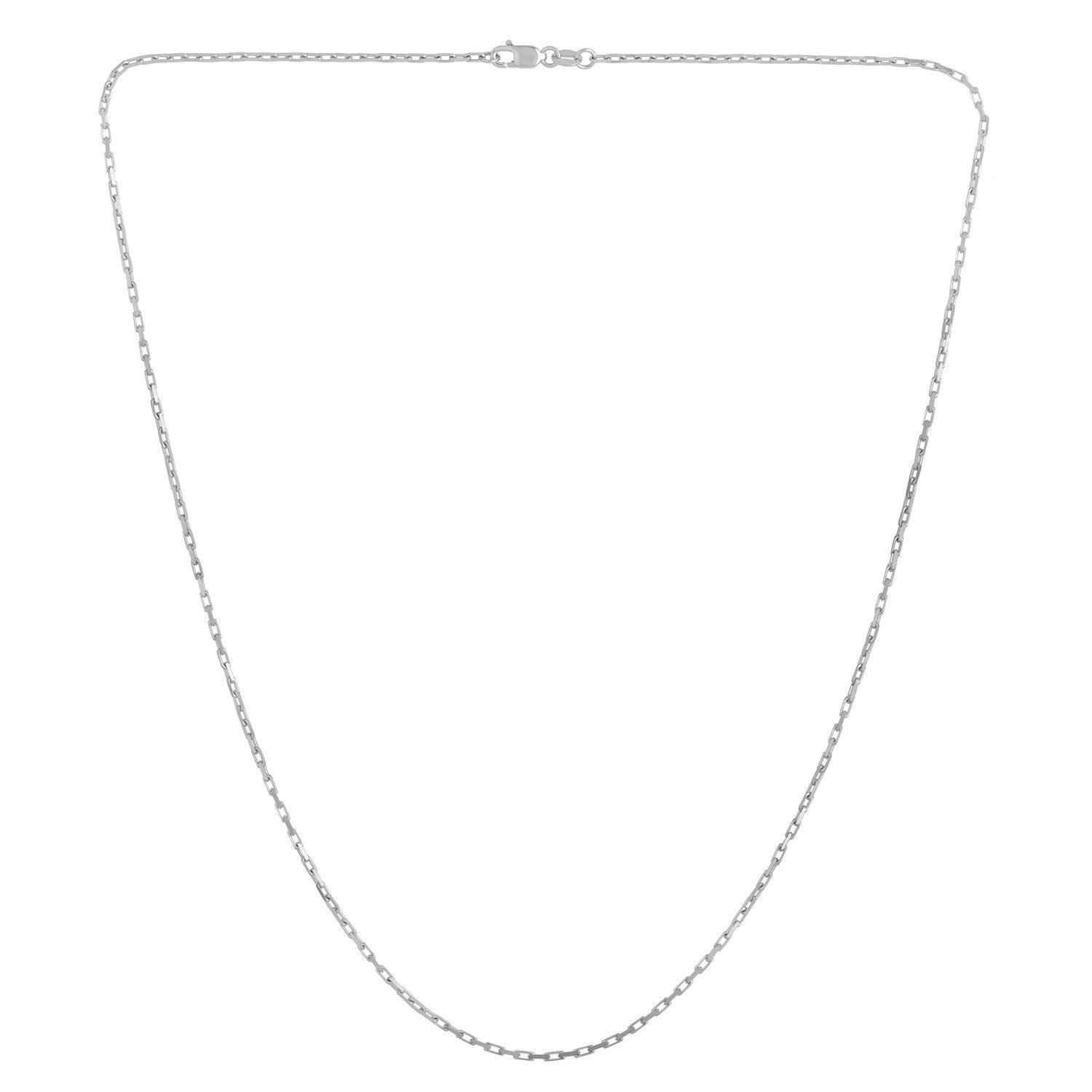 14k White Gold French Cable Chain (1.3 mm)