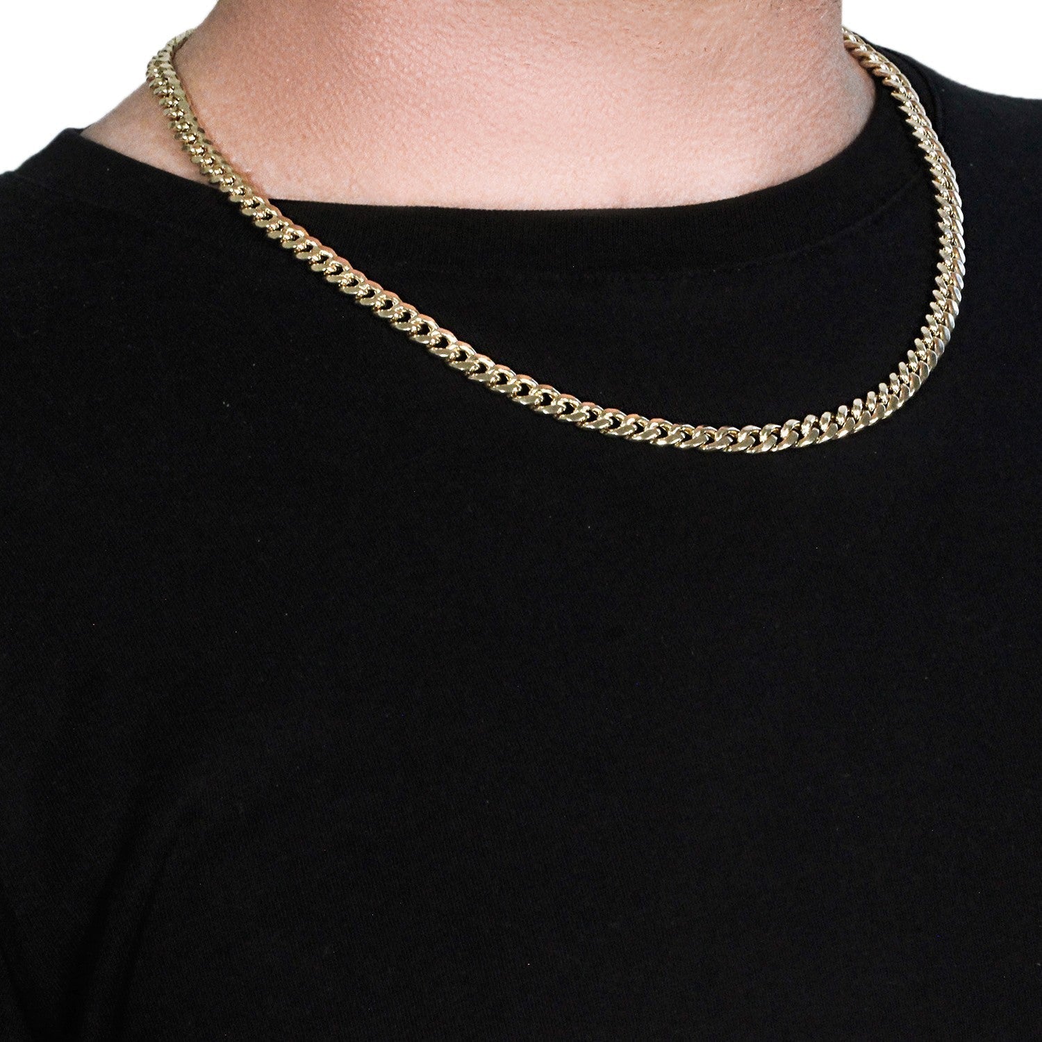 14k Yellow Gold Semi Solid Miami Cuban Chain (6.60 mm)