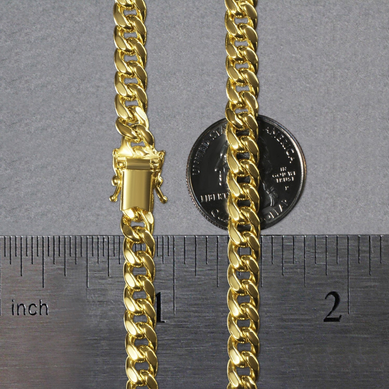 14k Yellow Gold Semi Solid Miami Cuban Chain (6.60 mm)