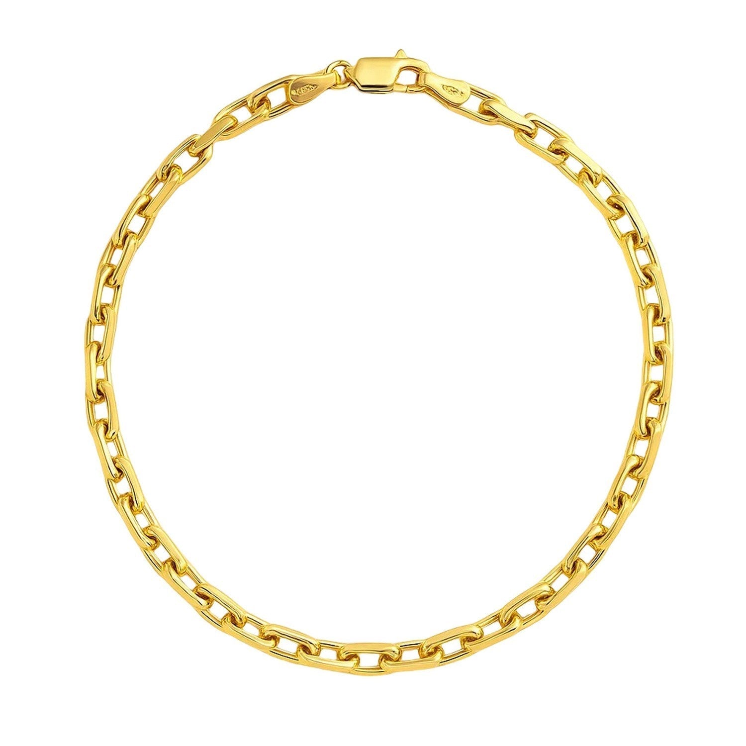 14k Yellow Gold French Cable Chain Bracelet  (3.60 mm)