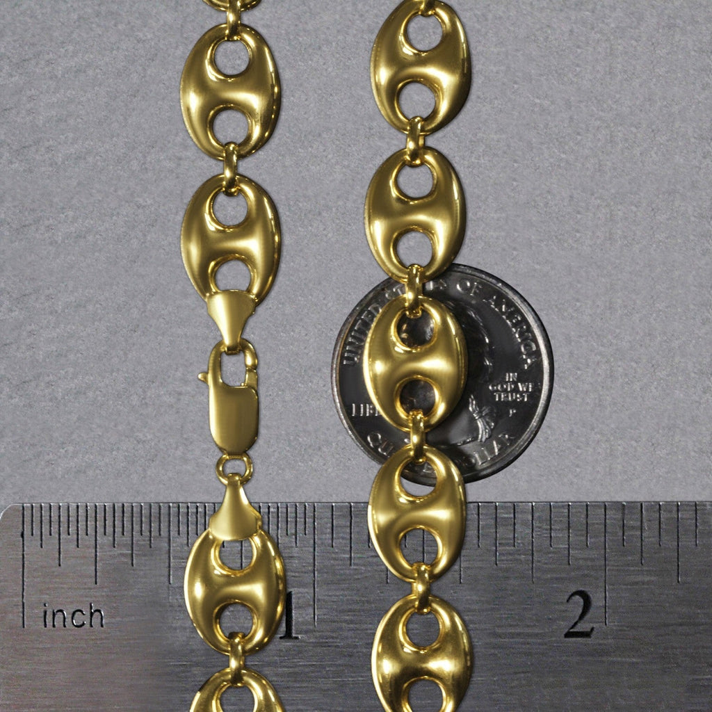 14k Yellow Gold Puffed Mariner Link Chain (11.00 mm)