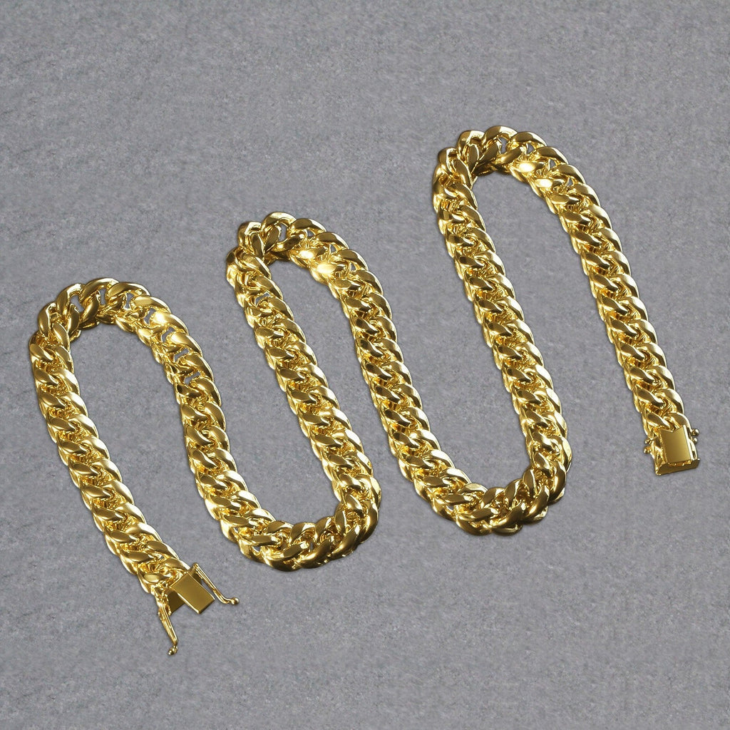 14k Yellow Gold Semi Solid Miami Cuban Chain (9.10 mm)