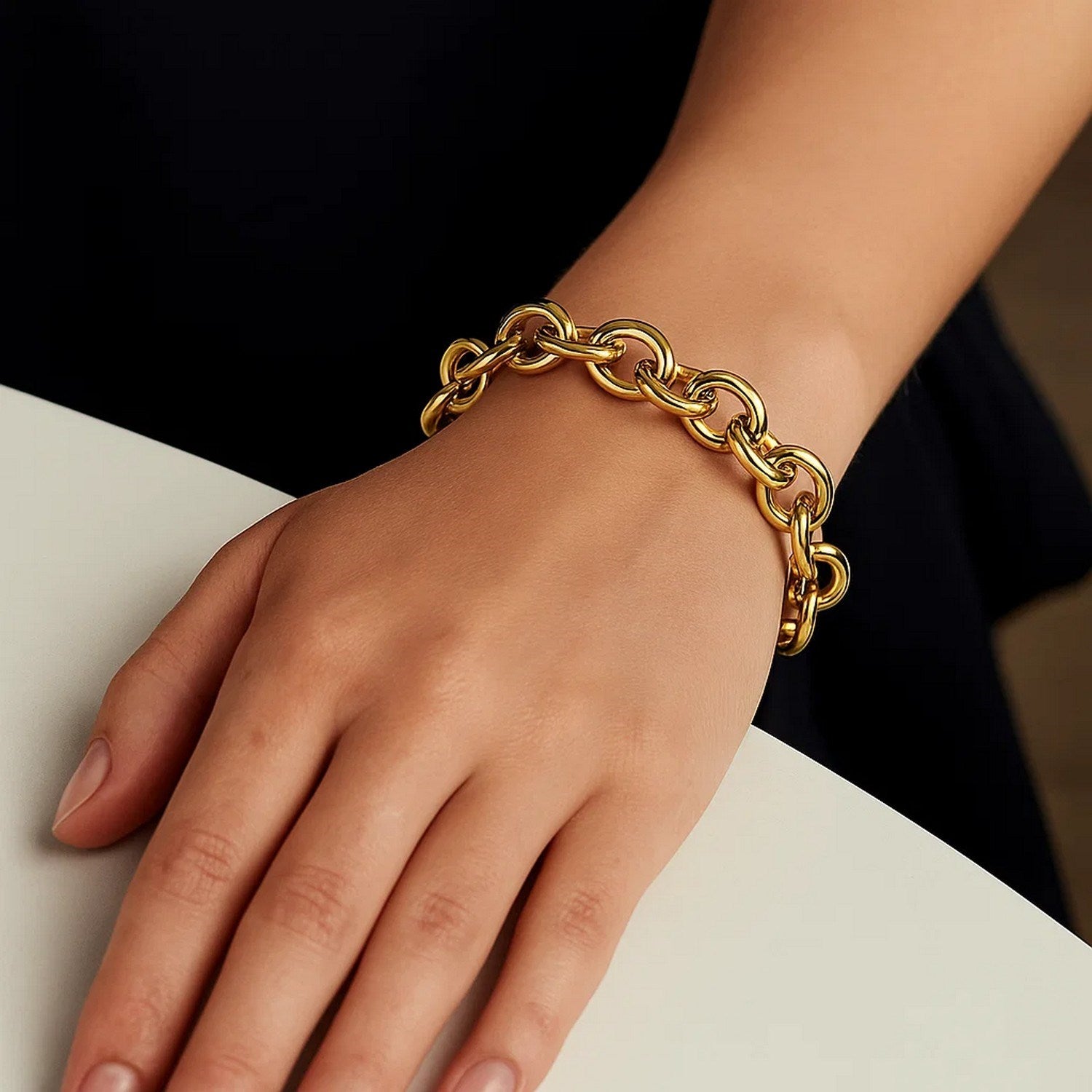 14k Yellow Gold Round Link Bracelet (11.60 mm)