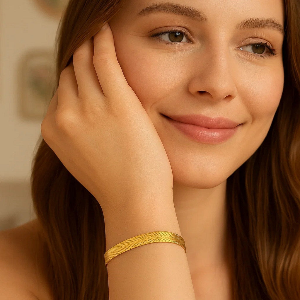 14k Yellow Gold Super Flex Herringbone Bracelet (6.00 mm)