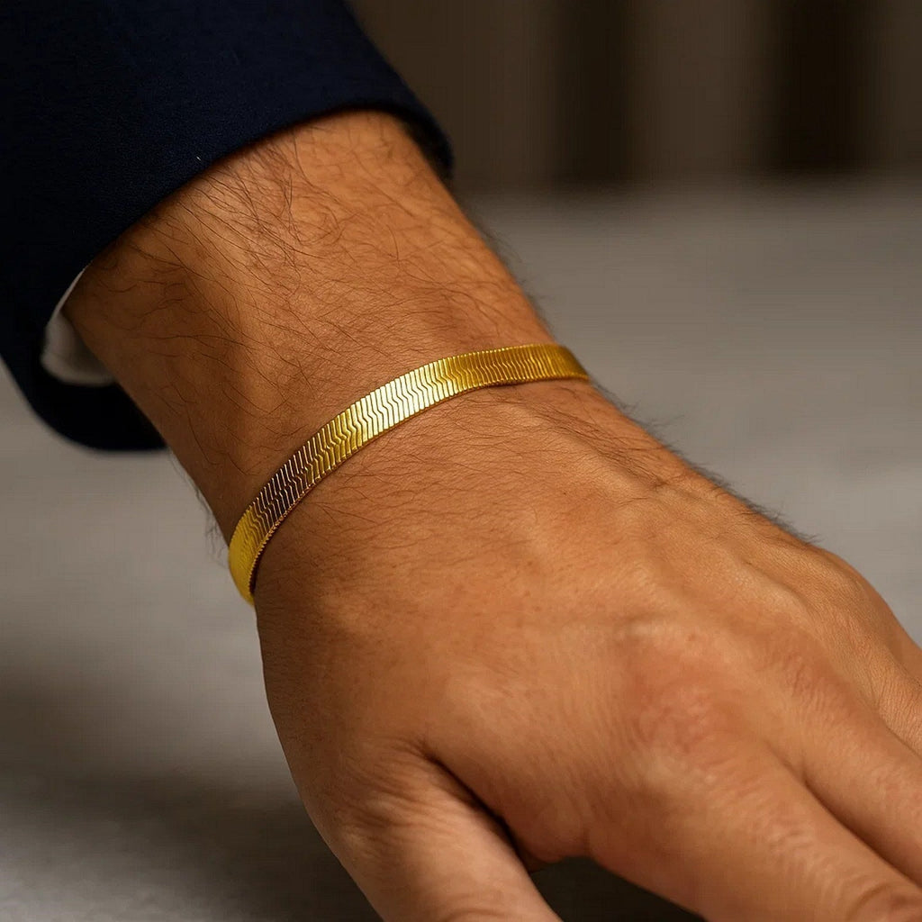 14k Yellow Gold Super Flex Herringbone Bracelet (6.00 mm)