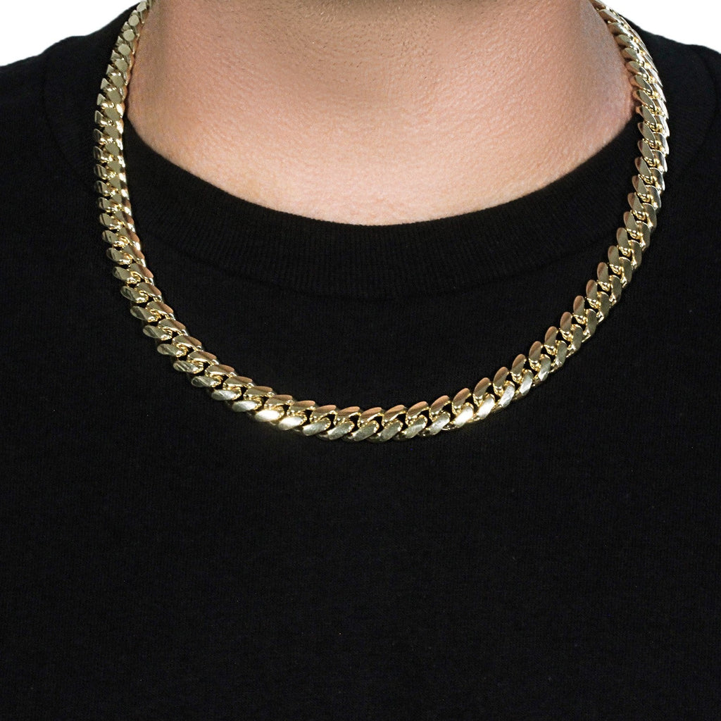 14k Yellow Gold Classic Miami Cuban Solid Chain (10.10 mm)