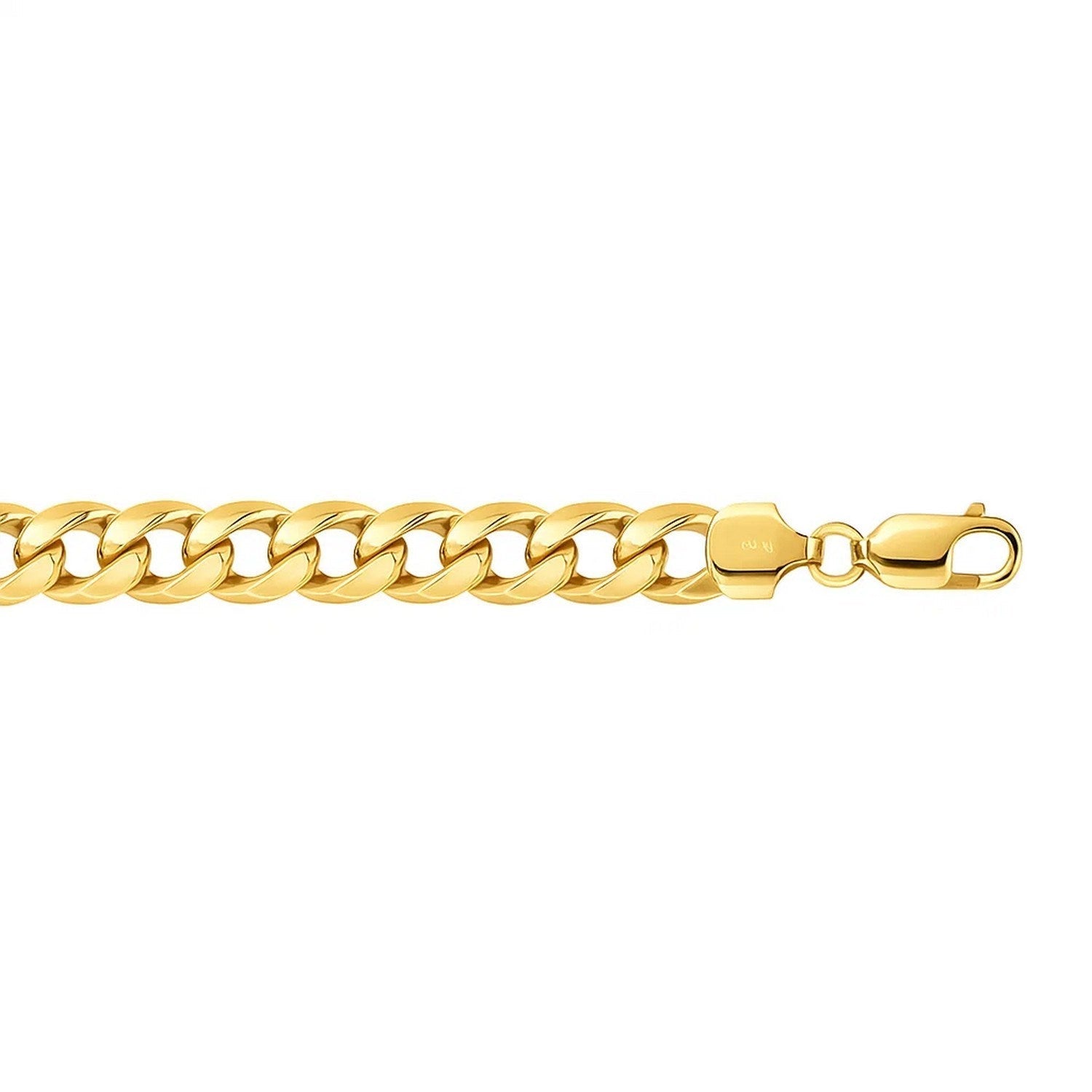 14k Yellow Gold Miami Cuban Semi Solid Bracelet (8.00 mm)