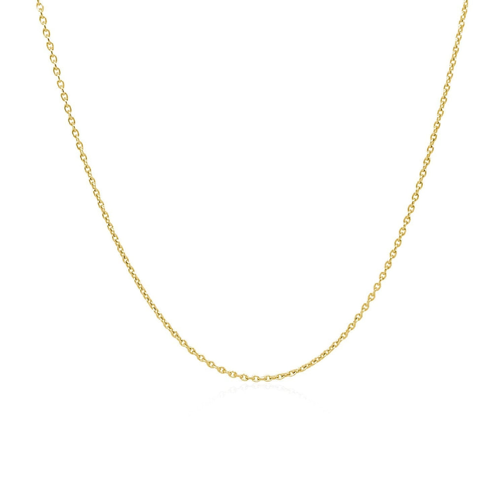 18k Yellow Gold Round Cable Link Chain (0.97 mm)
