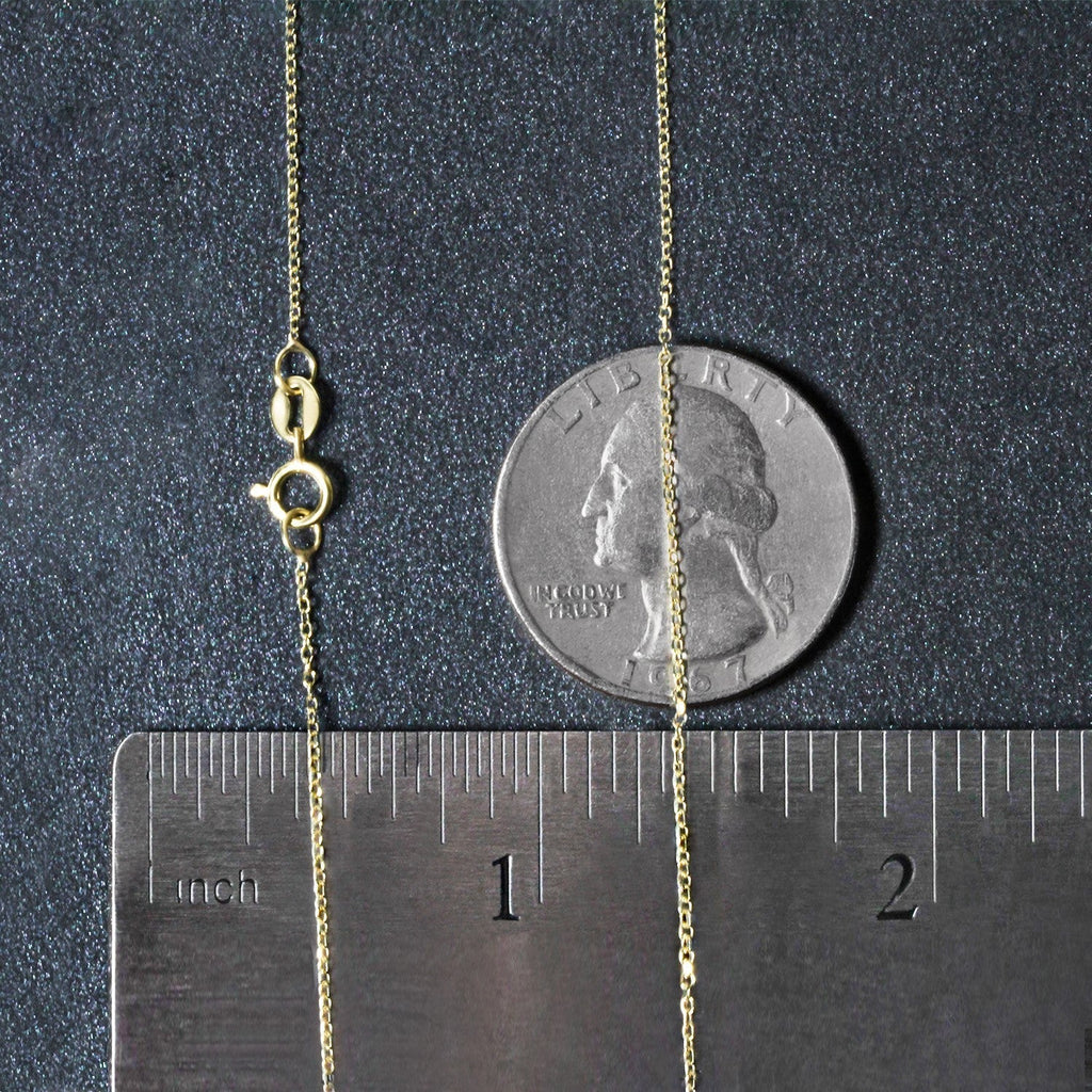 14k Yellow Gold Diamond Cut Cable Link Chain (0.87 mm)