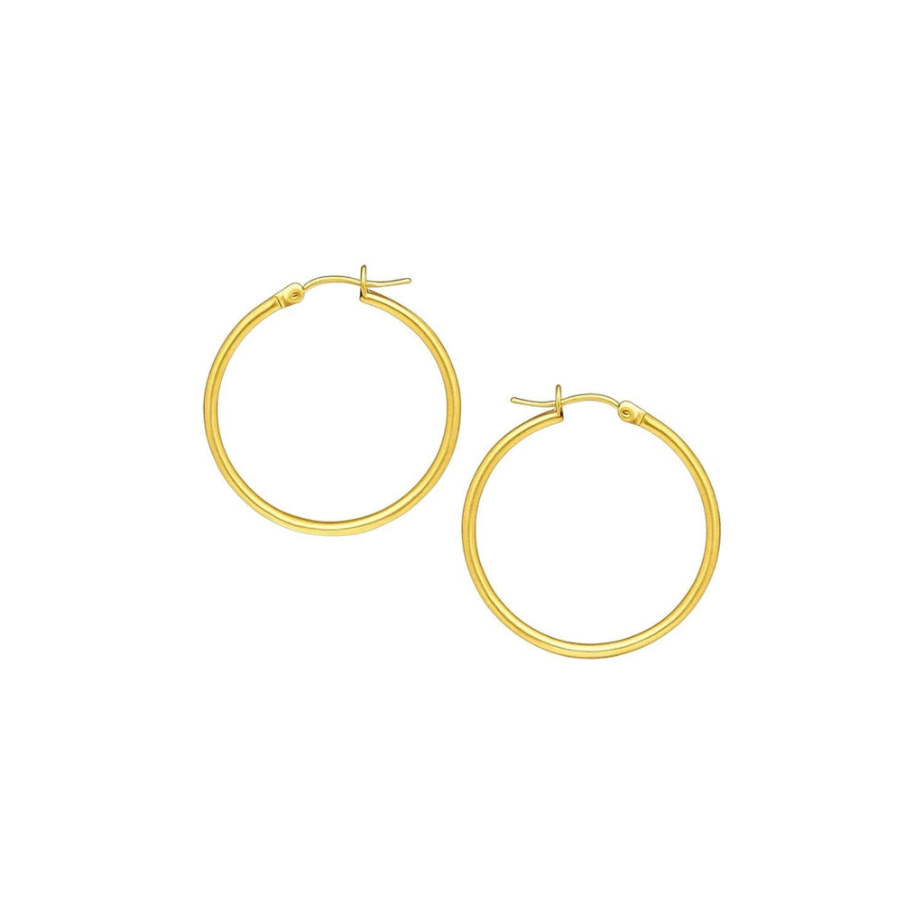 10k Yellow Gold Polished Hoop Earrings (2x40 mm)
