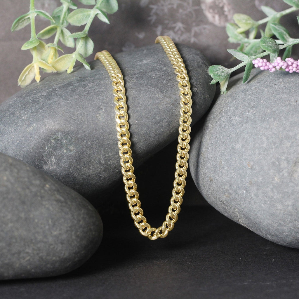 14k Yellow Gold Semi Solid Miami Cuban Chain (4.50 mm)