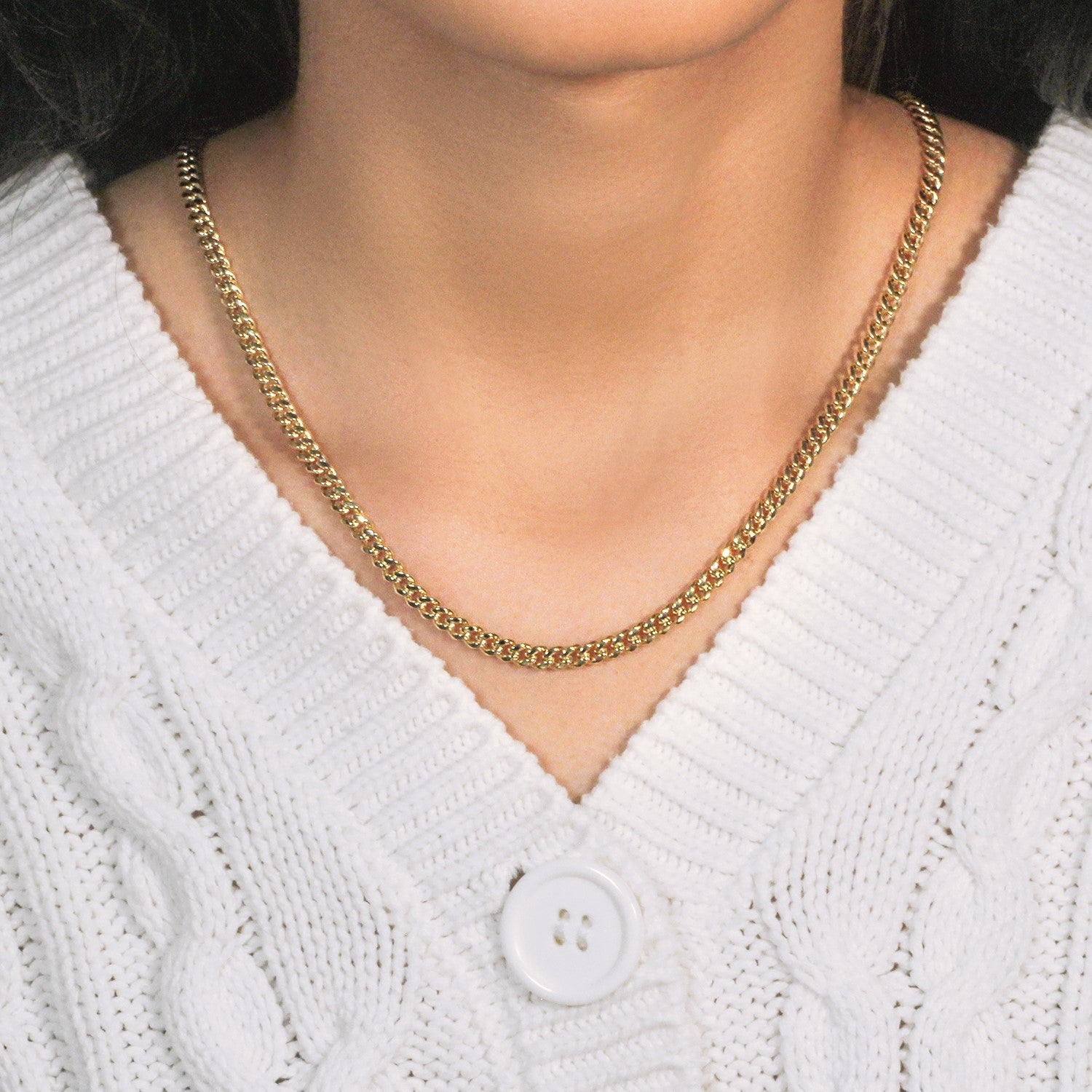 14k Yellow Gold Semi Solid Miami Cuban Chain (4.50 mm)