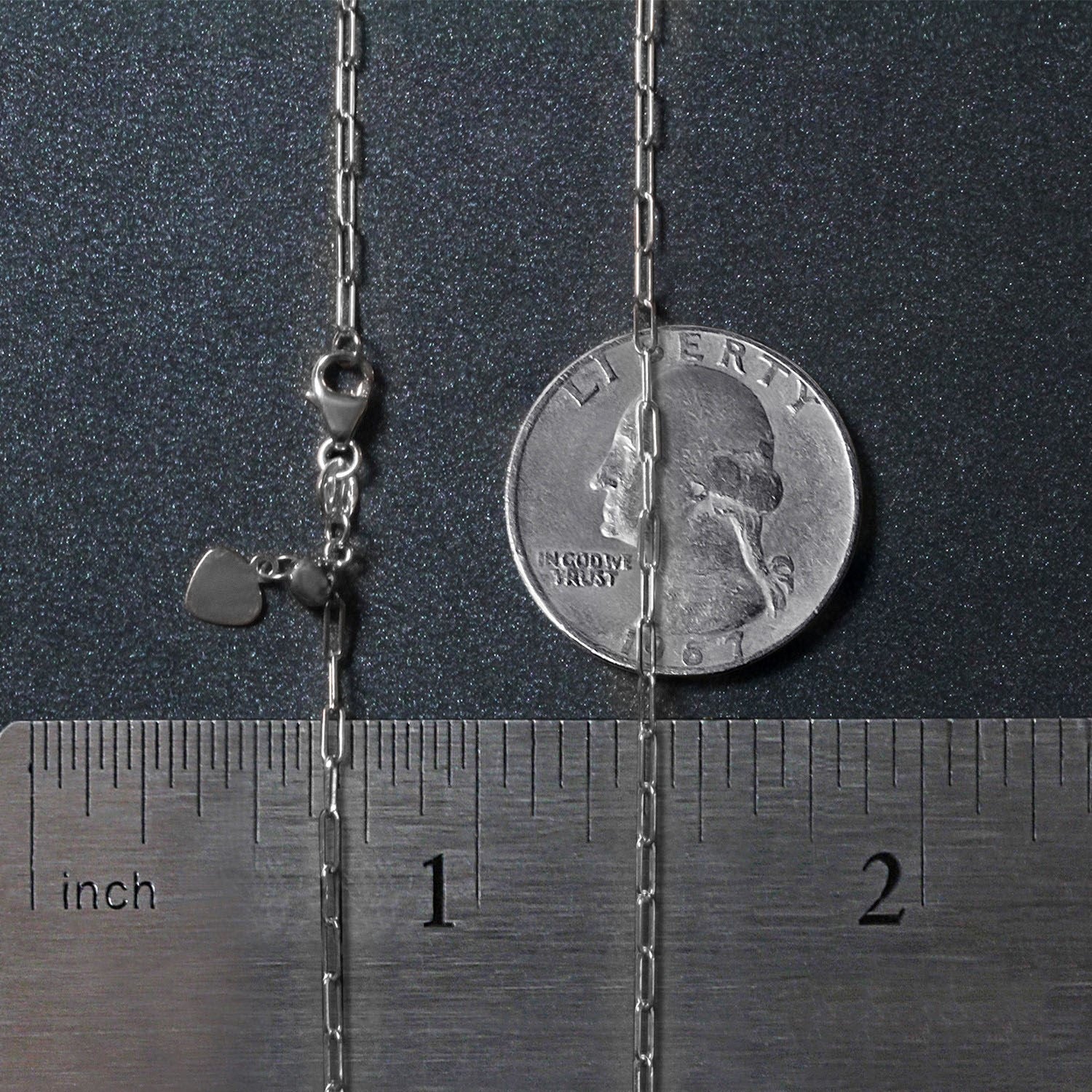 14k White Gold Adjustable Paperclip Chain (1.50 mm)