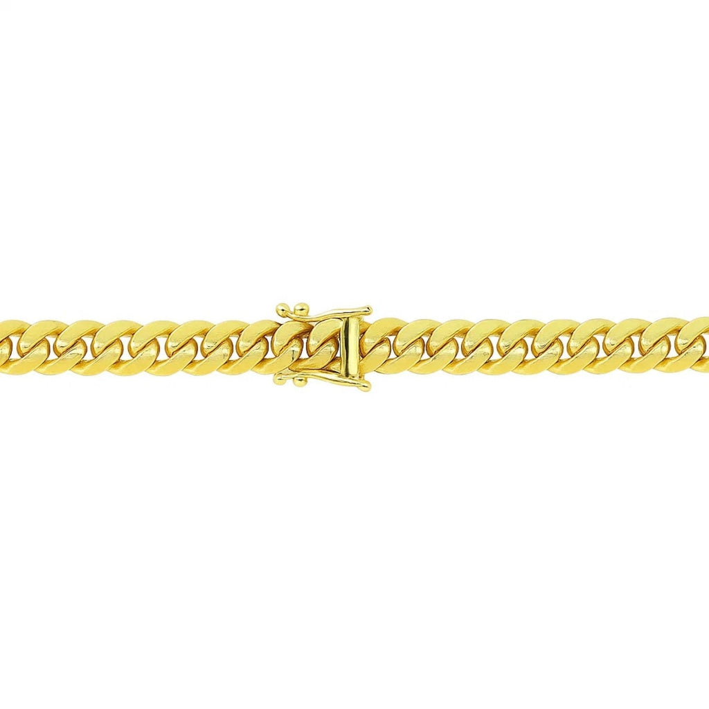 14k Yellow Gold Classic Miami Cuban Solid Bracelet (8.20 mm)