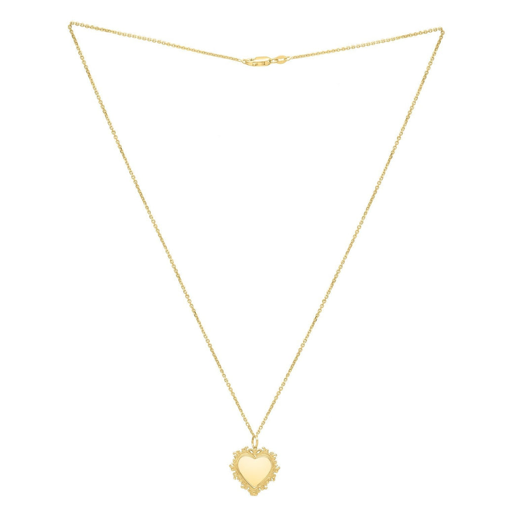Baroque Heart Necklace in 14K Yellow Gold