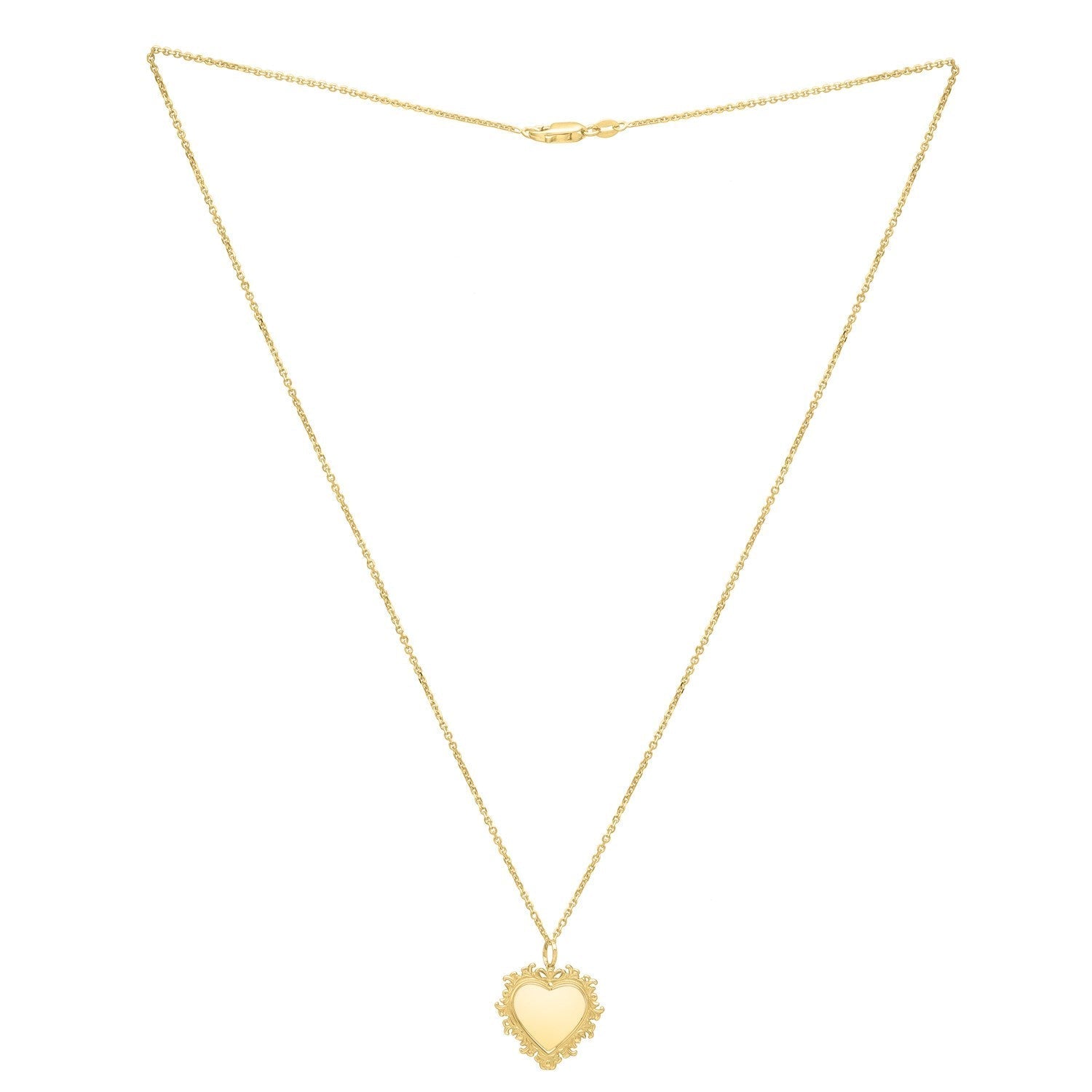 Baroque Heart Necklace in 14K Yellow Gold