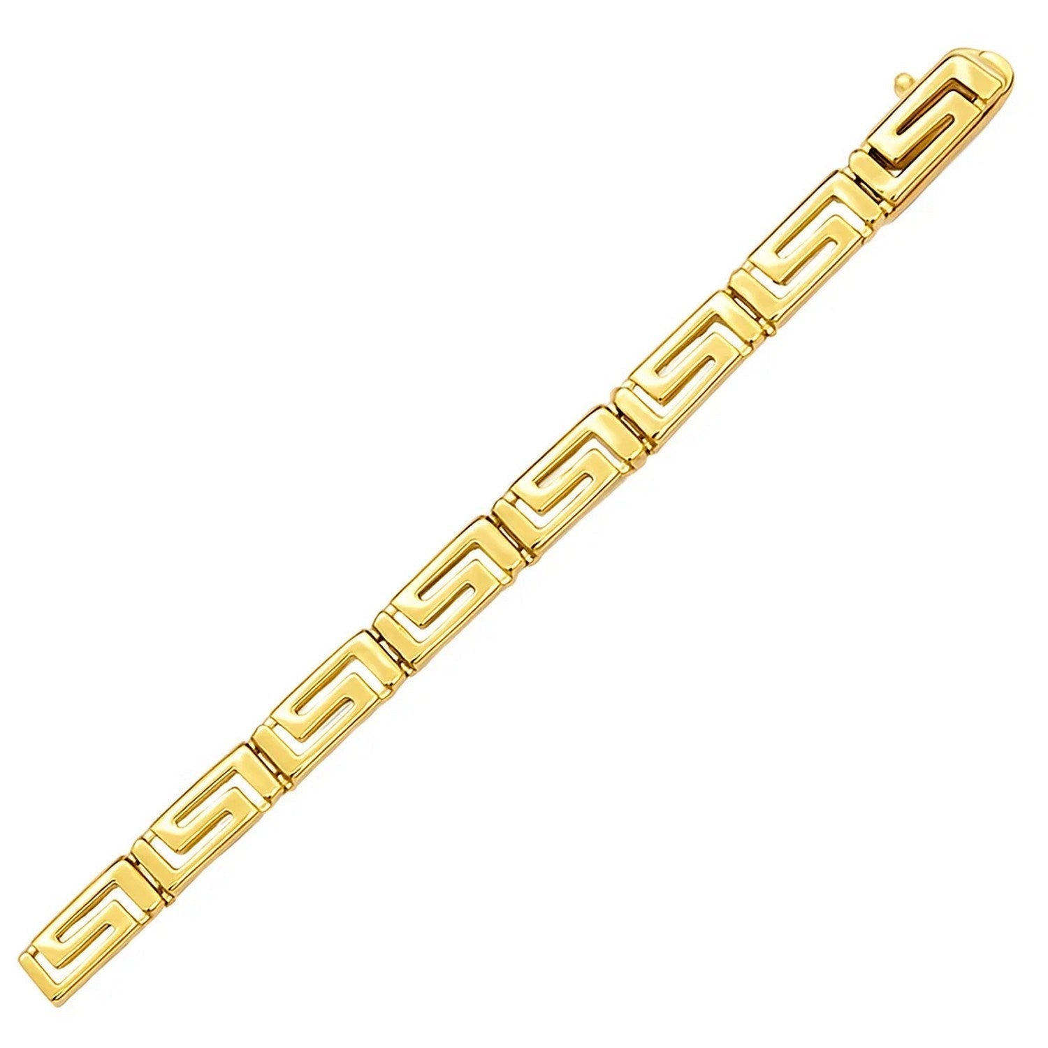 14k Yellow Gold Greek Fret Design Fancy Bracelet (3.30 mm)