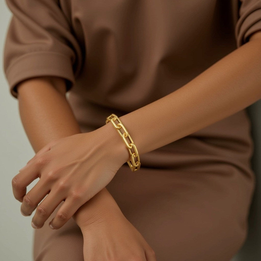 14k Yellow Gold Extra Wide Paperclip Chain Necklace