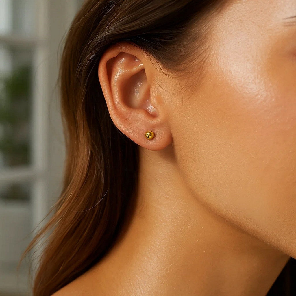 10k Yellow Gold Ball Style Stud Earrings (4mm)