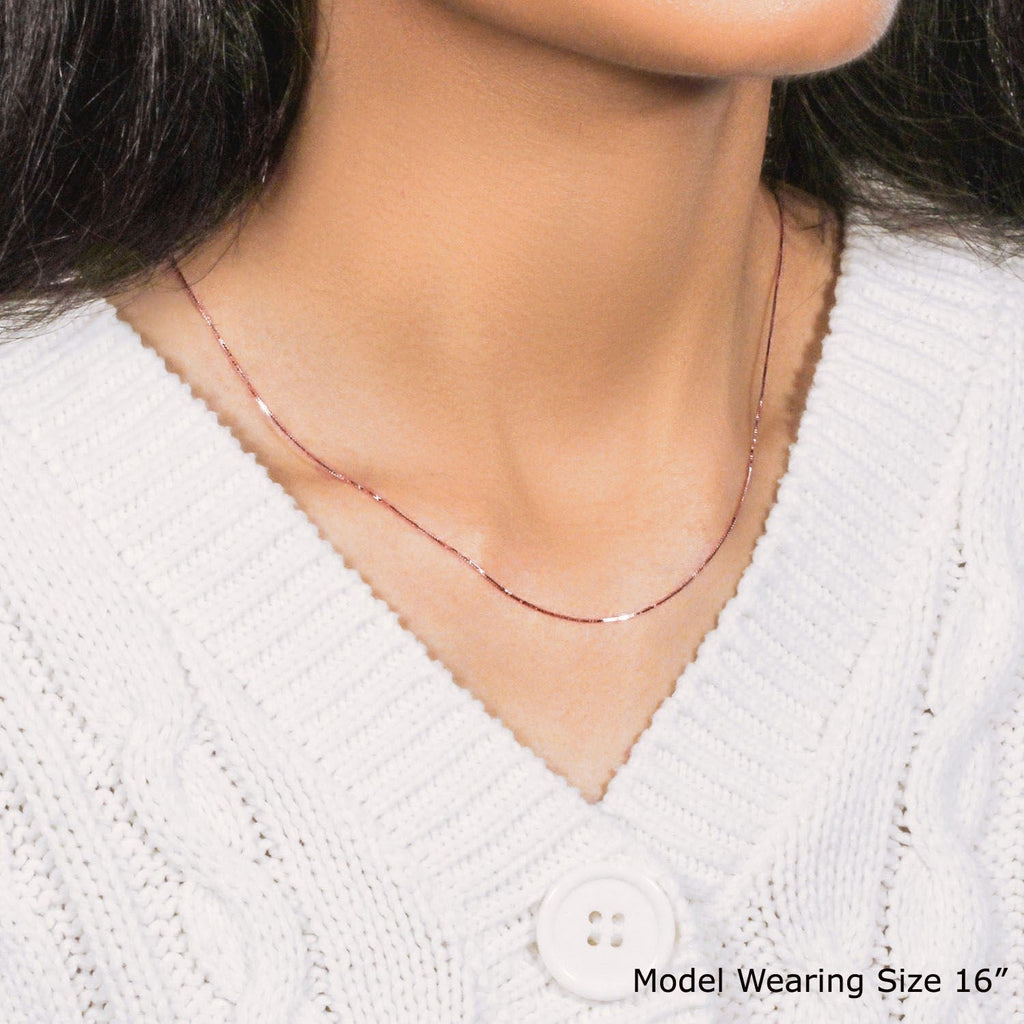 14k Rose Gold Classic Box Chain (0.60 mm)
