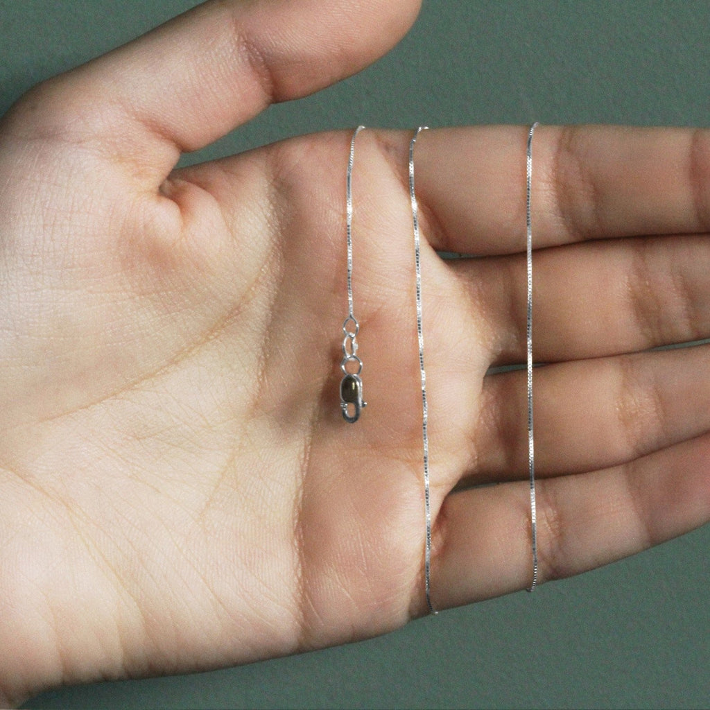 14k White Gold Classic Box Chain (0.45 mm)