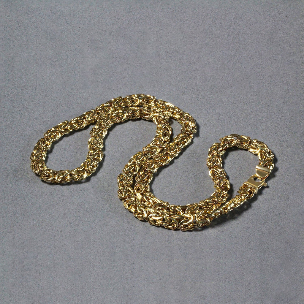 14k Yellow Gold Byzantine Motif Chain Necklace