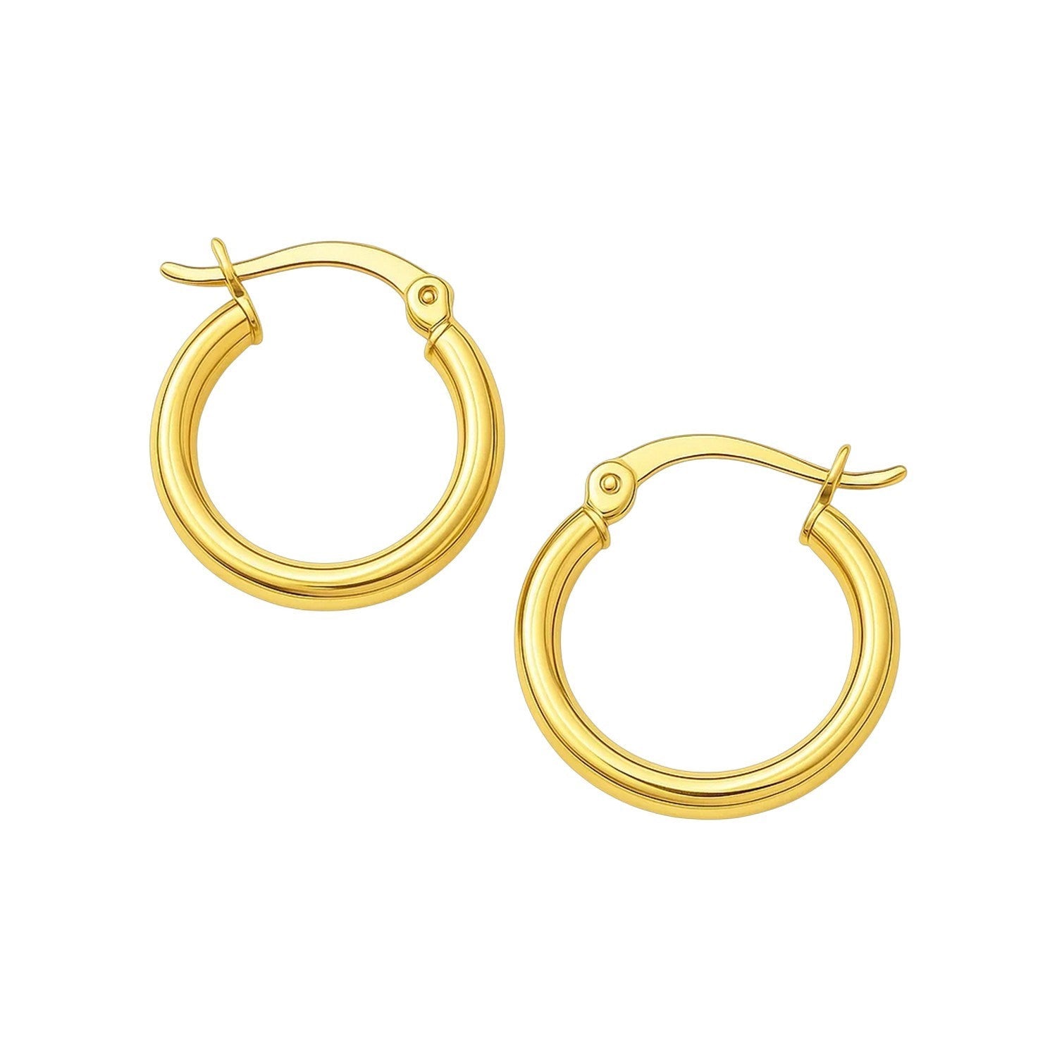 10k Yellow Gold Polished Hoop Earrings (2x15 mm)