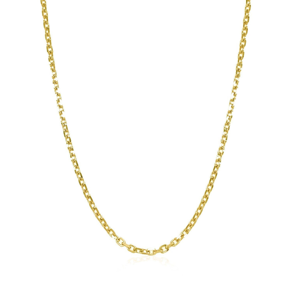 18k Yellow Gold Diamond Cut Cable Link Chain (1.90 mm)