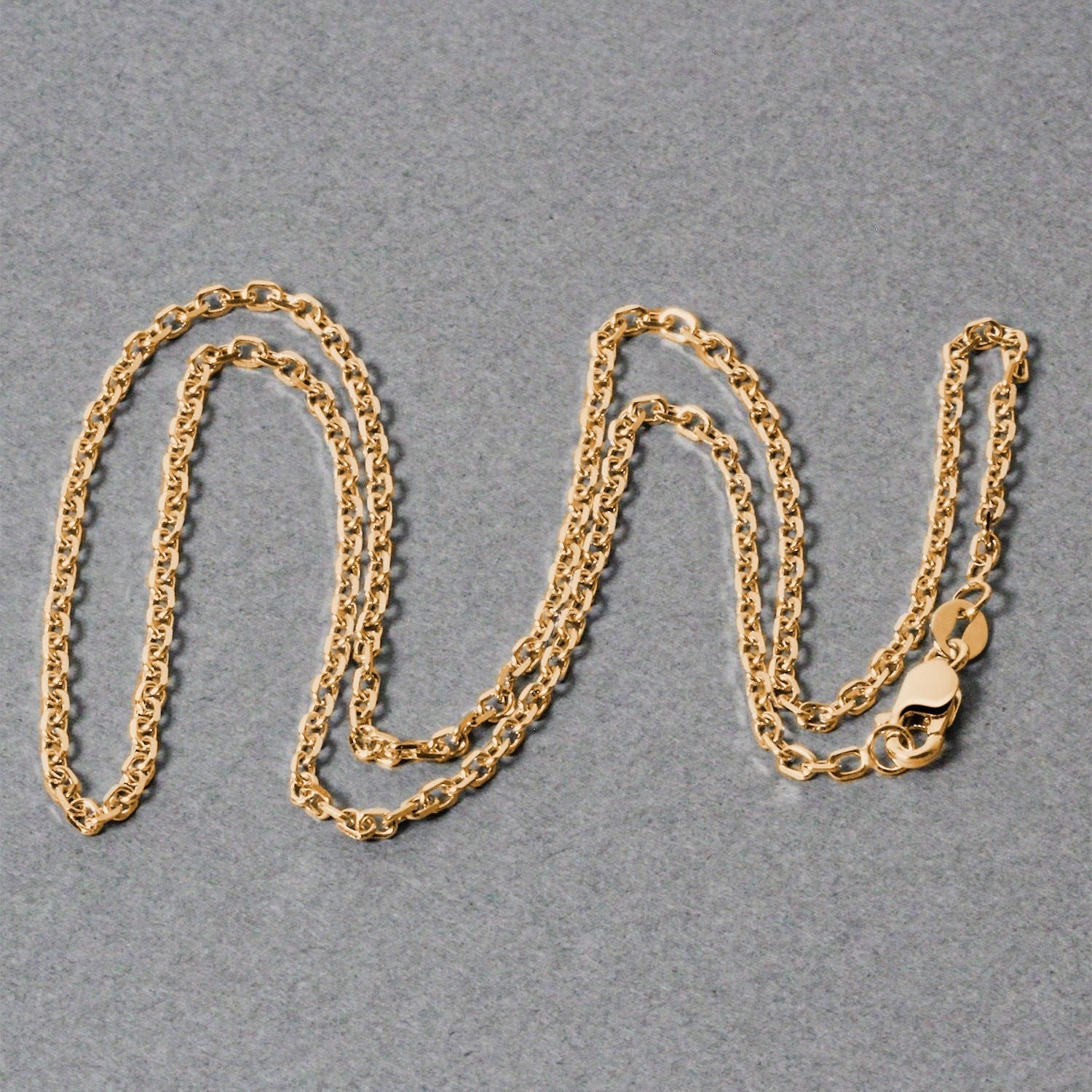 18k Yellow Gold Diamond Cut Cable Link Chain (1.90 mm)