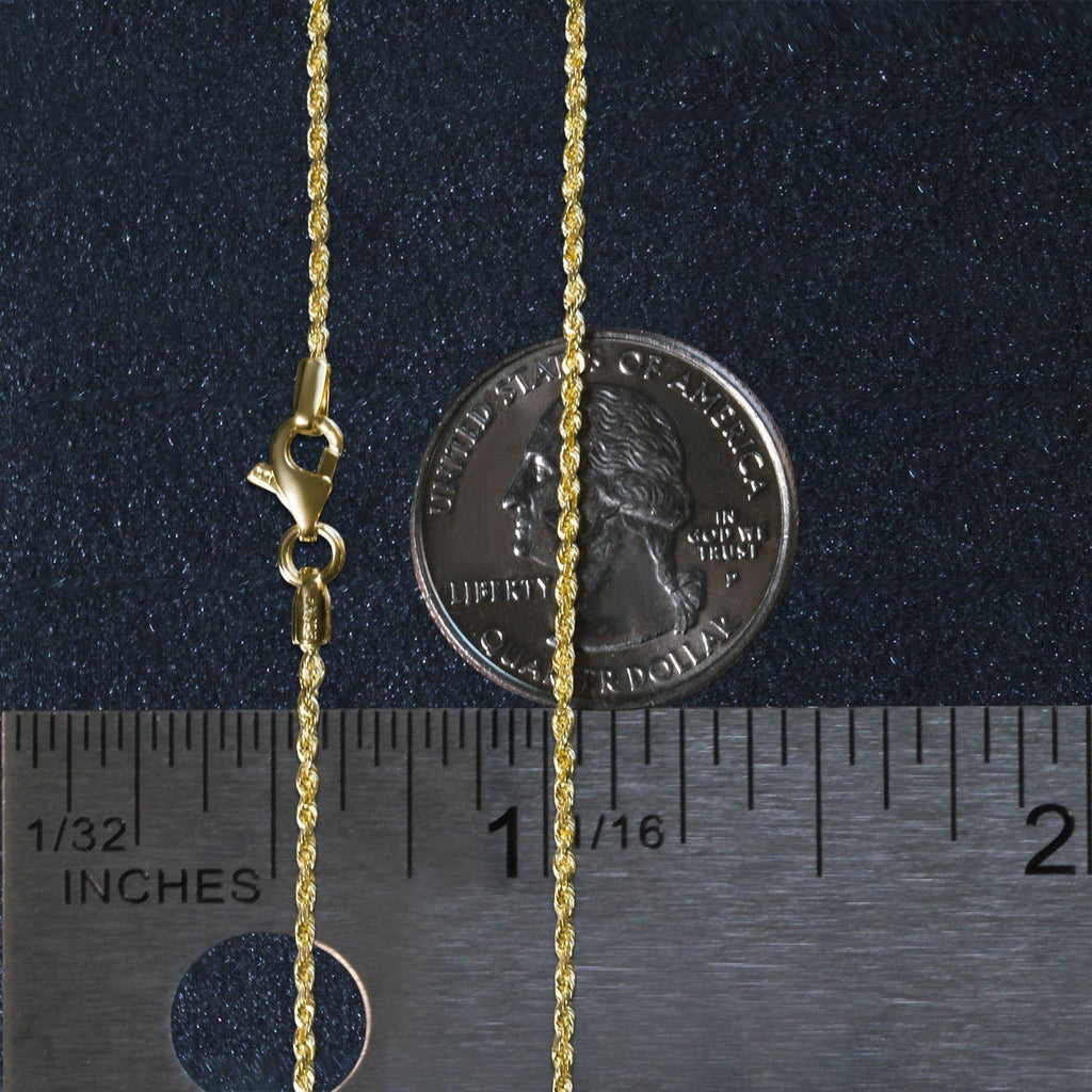 10k Yellow Gold Solid Diamond Cut Rope Chain (1.40 mm)