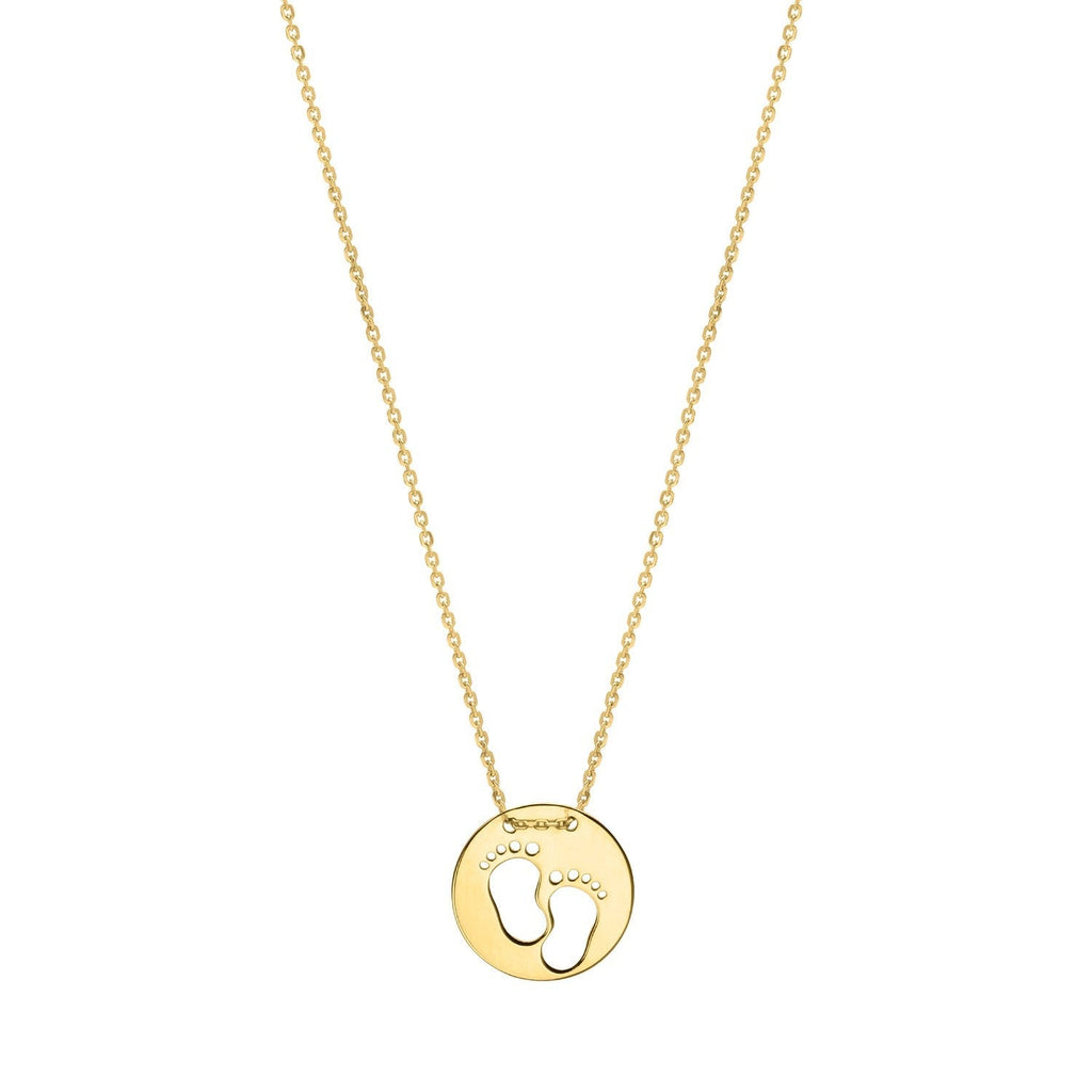 Baby Footprints Necklace in 10K Yellow Gold
