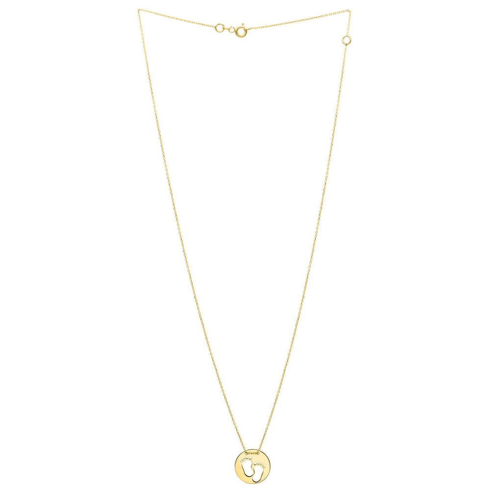 Baby Footprints Necklace in 10K Yellow Gold