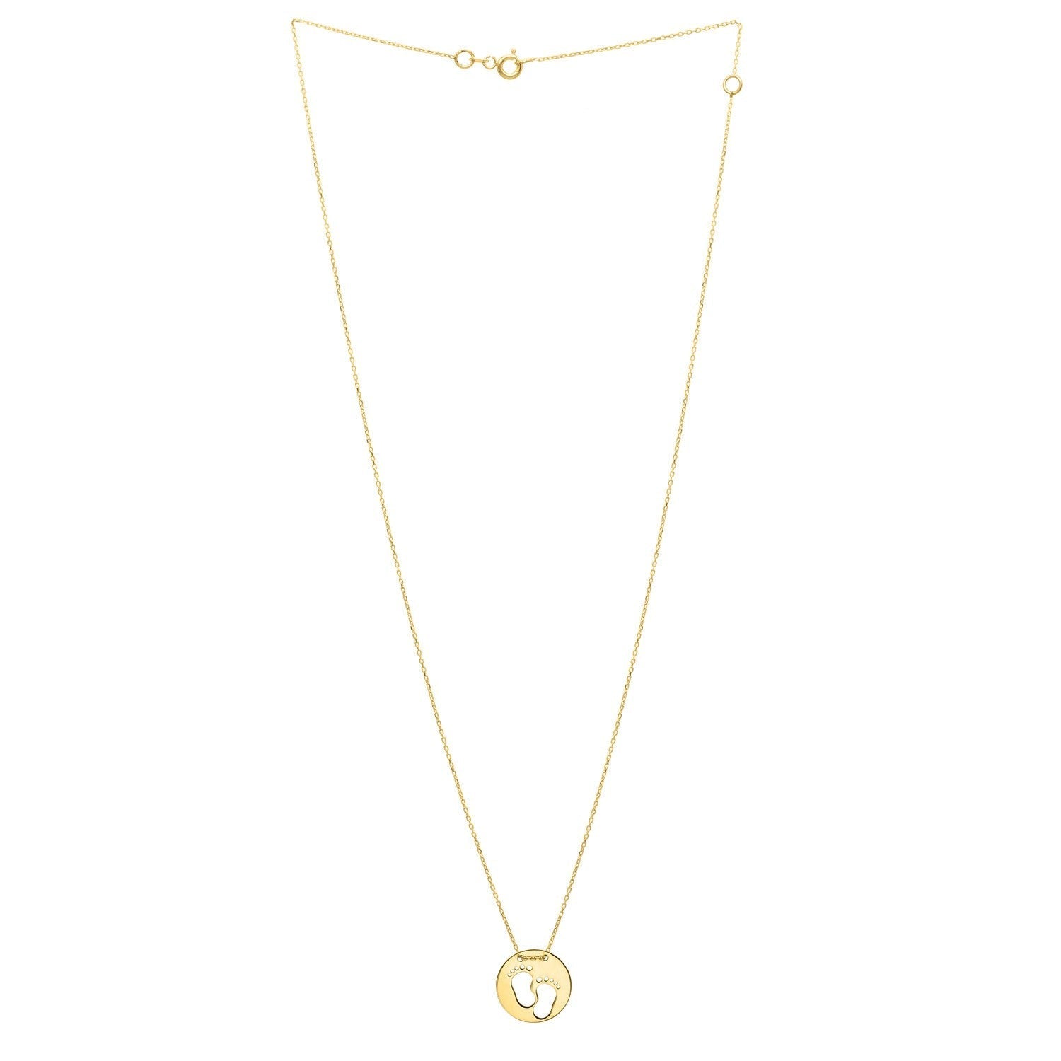 Baby Footprints Necklace in 10K Yellow Gold