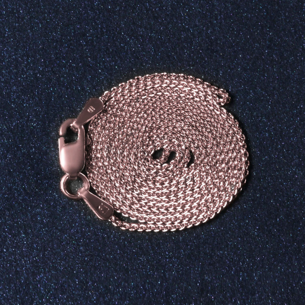 14k Rose Gold Round Wheat Chain (1.00 mm)