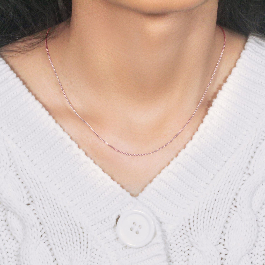 14k Rose Gold Round Wheat Chain (1.00 mm)