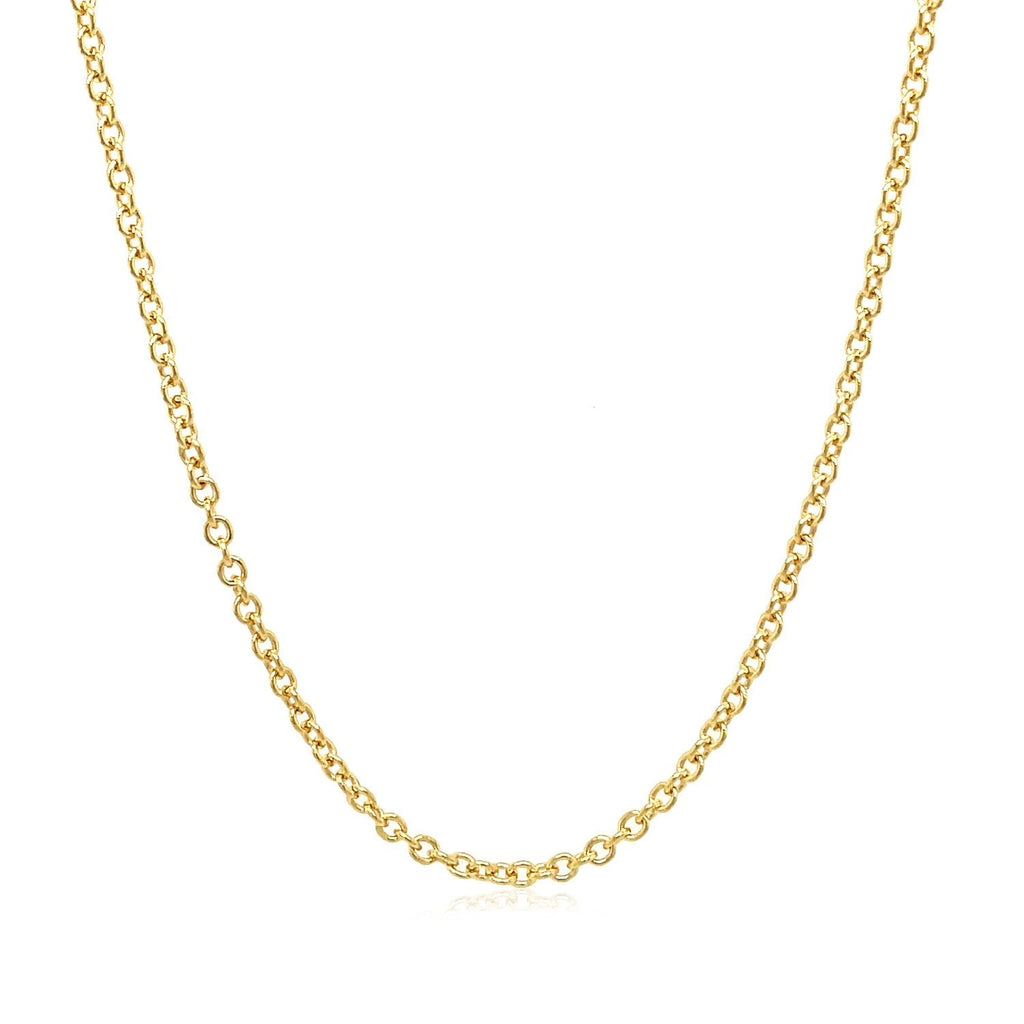 14k Yellow Gold Round Cable Link Chain (1.9 mm)