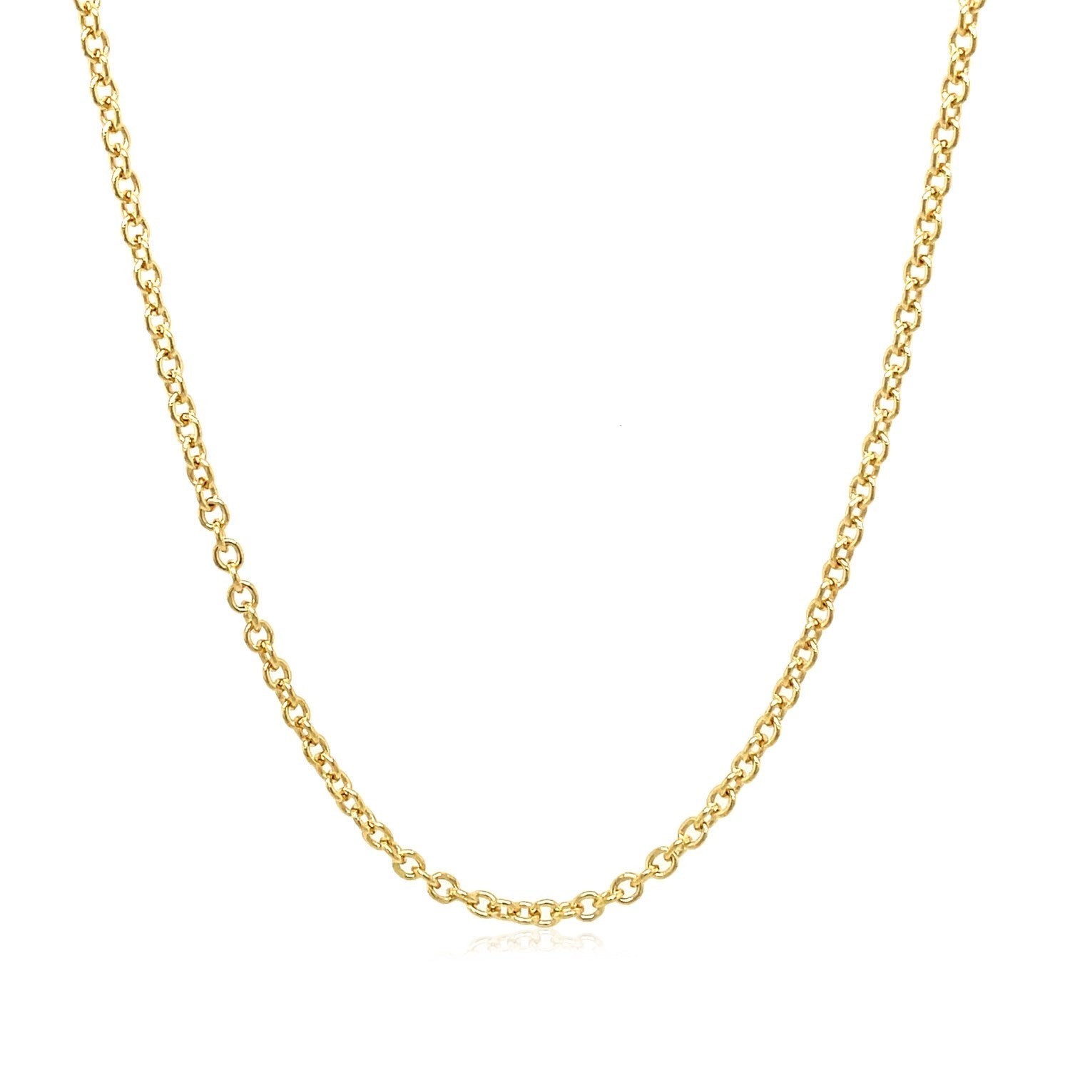 14k Yellow Gold Round Cable Link Chain (1.9 mm)