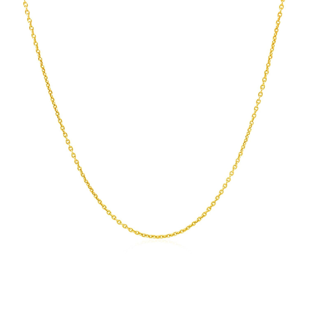 14k Yellow Gold Round Cable Link Chain (1.1 mm)