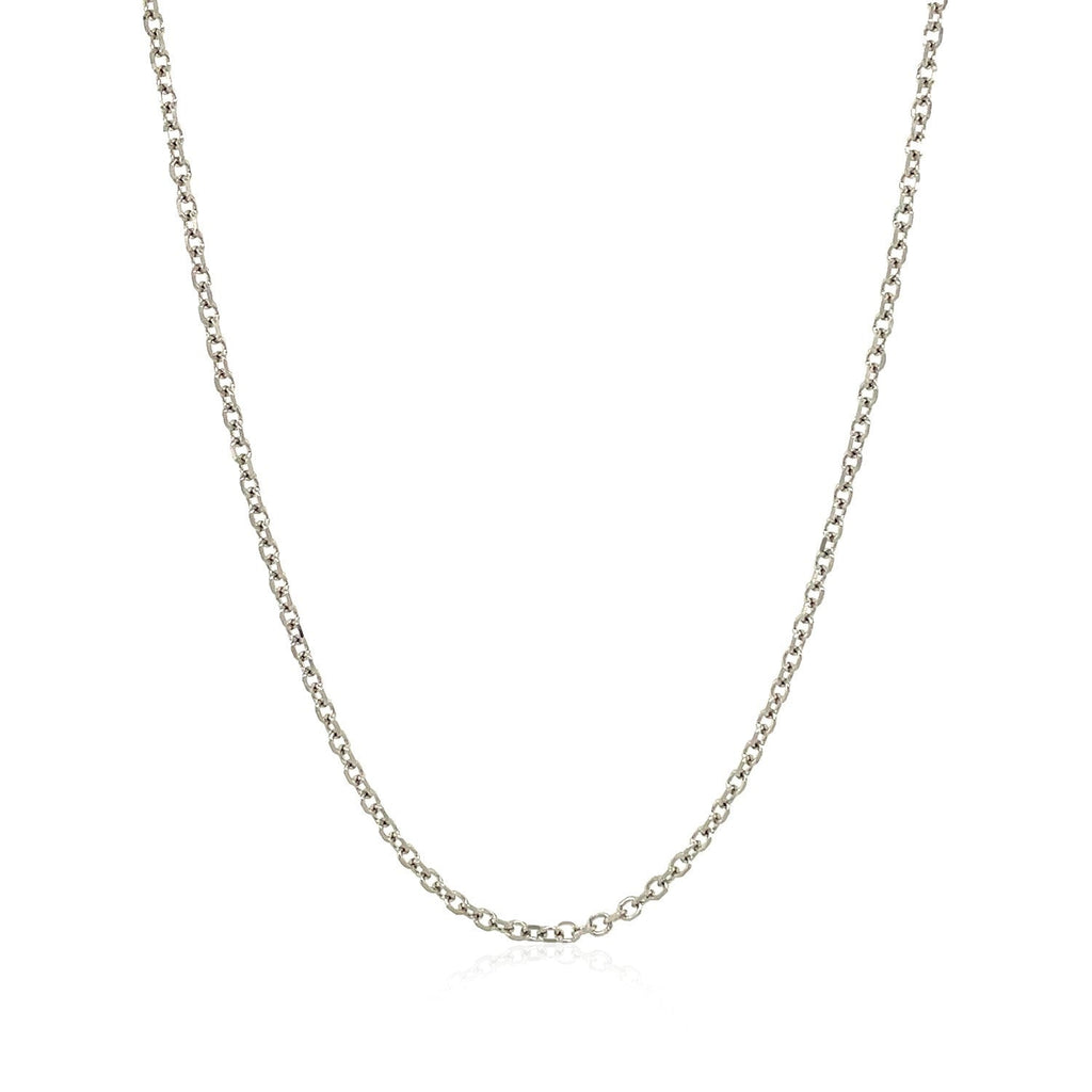 18k White Gold Diamond Cut Cable Link Chain (1.40 mm)