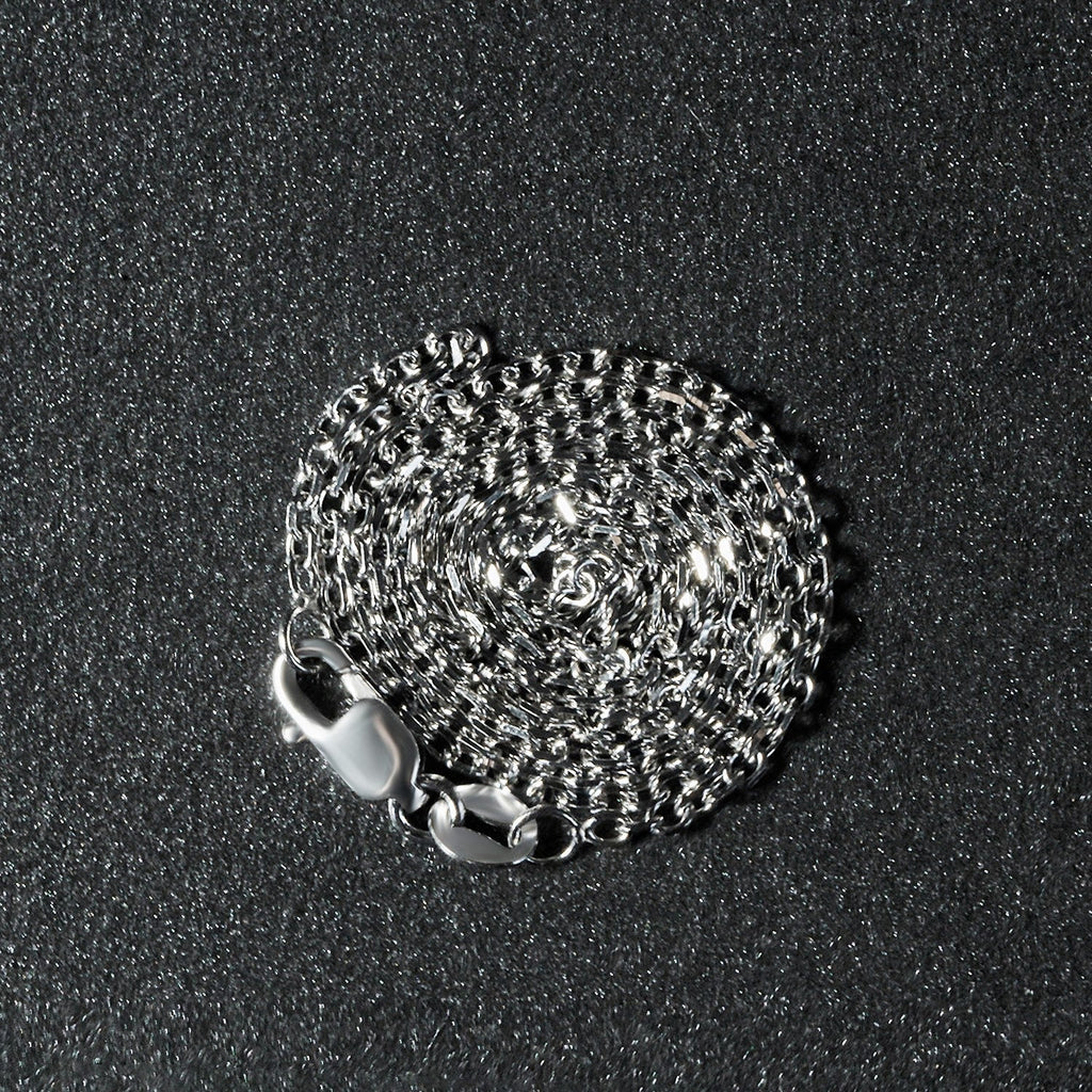 18k White Gold Diamond Cut Cable Link Chain (1.40 mm)