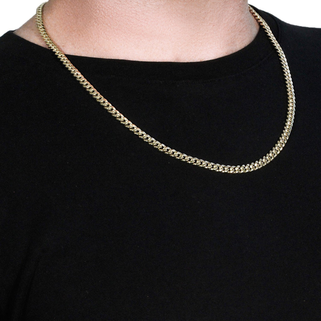 14k Yellow Gold Semi Solid Miami Cuban Chain (5.00 mm)