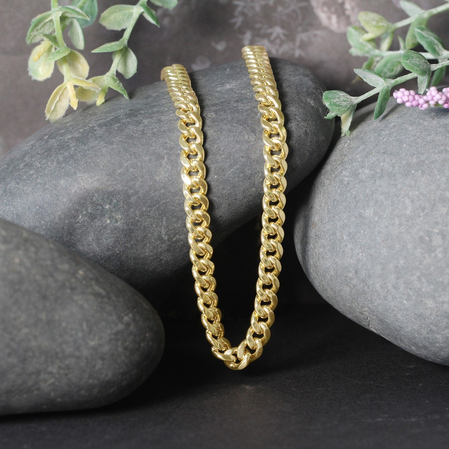 14k Yellow Gold Semi Solid Miami Cuban Chain (5.00 mm)