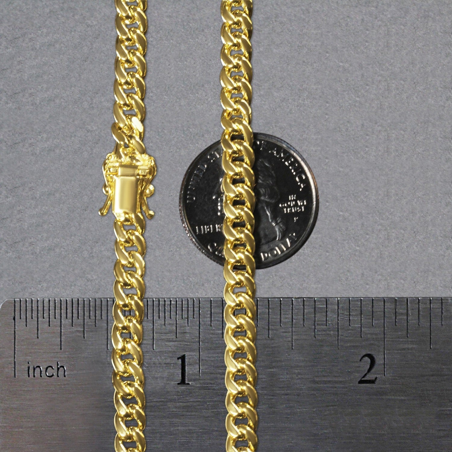 14k Yellow Gold Semi Solid Miami Cuban Chain (5.00 mm)