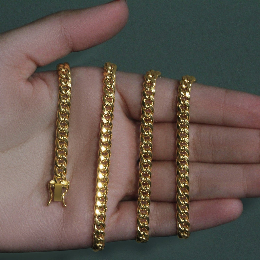 14k Yellow Gold Semi Solid Miami Cuban Chain (5.00 mm)