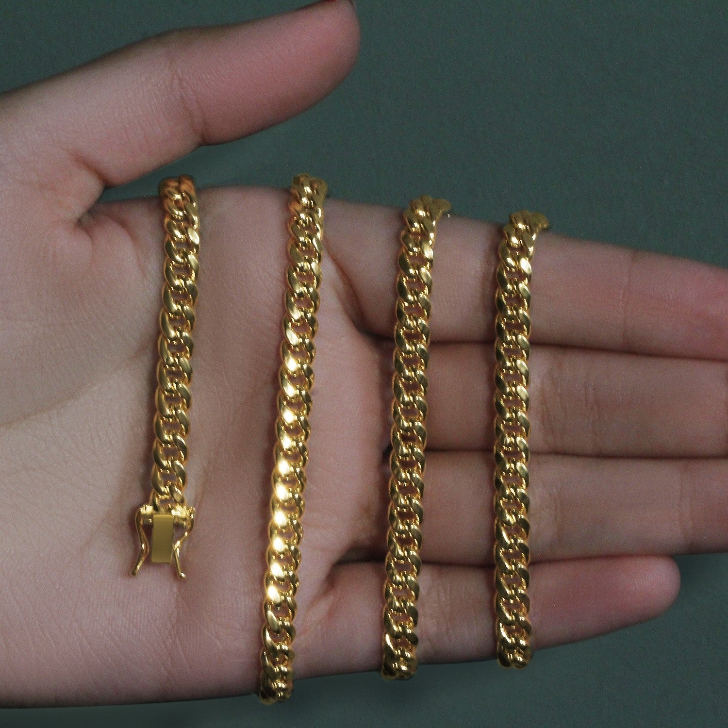 14k Yellow Gold Semi Solid Miami Cuban Chain (5.00 mm)