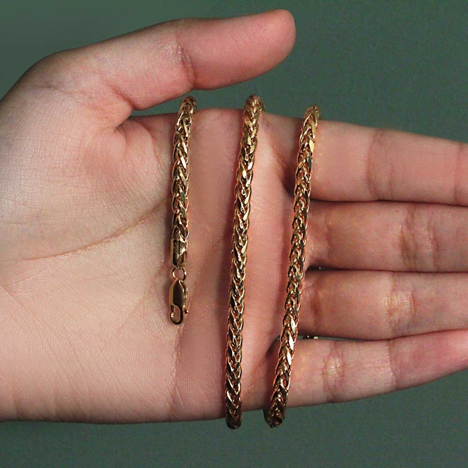 4.1mm 14k Yellow Gold Diamond Cut Round Franco Chain