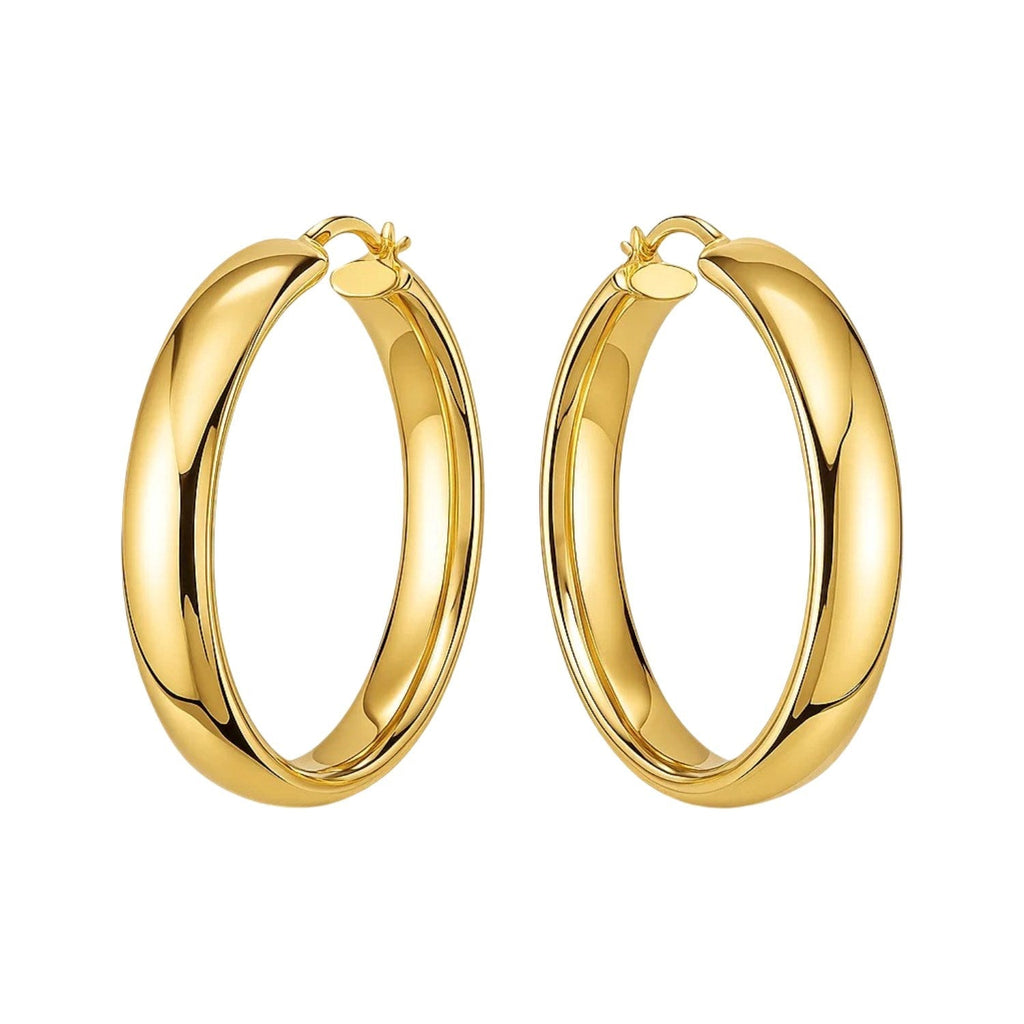 14k Yellow Gold Wedding Band Hoops (7x35mm)