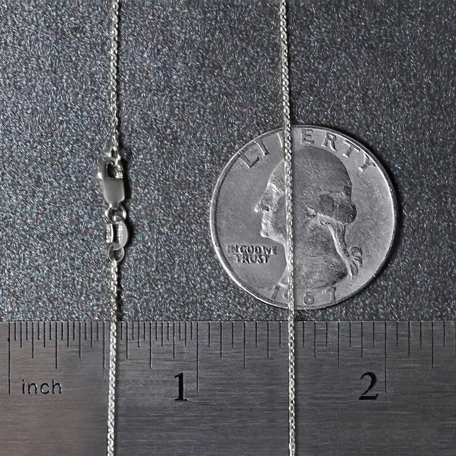 18k White Gold Diamond Cut Cable Link Chain (0.80 mm)